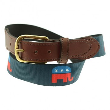 Political Party Republican Pattern Allagash Leather Tab Belt