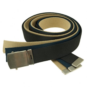 Cargo Cotton Military Web Belt 3-Pack