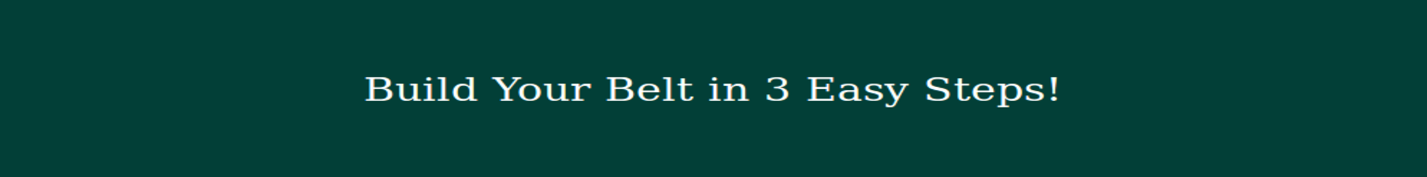 Build Your Own Belt