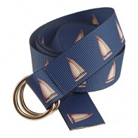 Marathon Patterned Double-Sided Web Belt with D-Rings