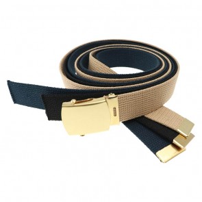 Cargo Cotton Military Brass Buckle Web Belt 3-Pack