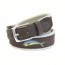Clearwater Embroidered Fish Pattern Leather Belt